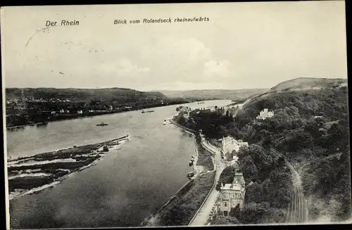 Ak Rolandseck Remagen am Rhein, Blick rheinaufwärts