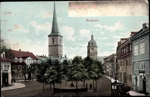 Ak Arnstadt in Thüringen, Riedplatz