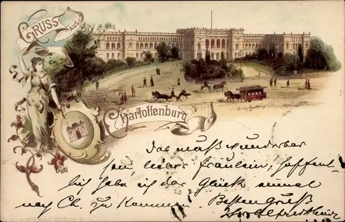 Litho Berlin Charlottenburg, Polytechnikum, Pferdestraßenbahn