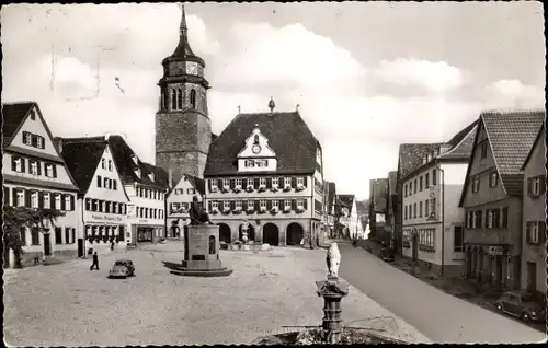 Ak Weil der Stadt in Württemberg, Marktplatz, Keplerdenkmal