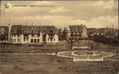 Ak Zoute Knokke Heist Heyst Knocke sur Mer Westflandern, Hotel St. Andrew's et Tennis