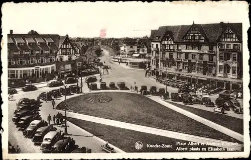 Ak Knokke Heist Heyst Knocke sur Mer Westflandern, Place Albert et Avenue Elisabeth