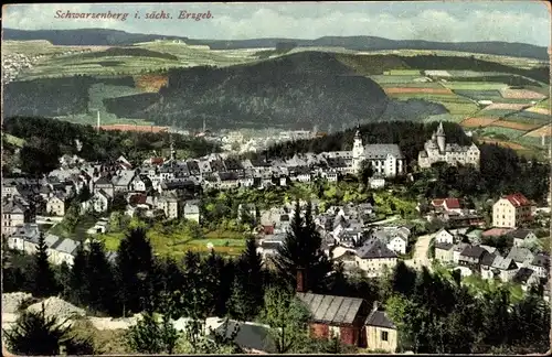 Ak Schwarzenberg im Erzgebirge Sachsen, Gesamtansicht