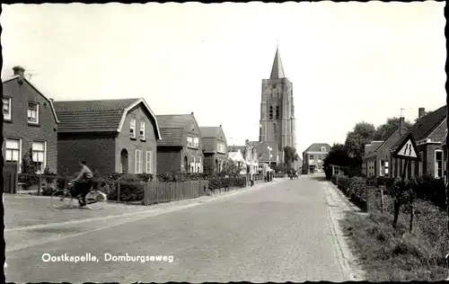 Ak Oostkapelle Walcheren Zeeland, Domburgseweg