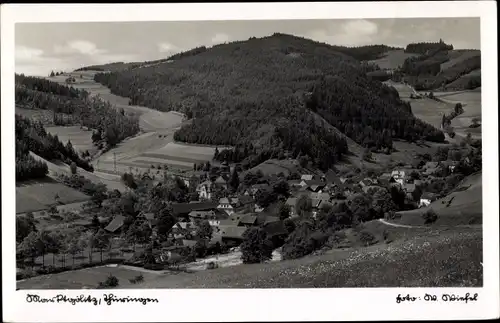 Ak Marktgölitz Probstzella in Thüringen, Panorama der Ortschaft und Umgebung