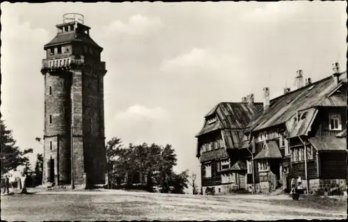 Ak Wildenthal Eibenstock im Erzgebirge, Auersberg, Unterkunftshaus und Turm