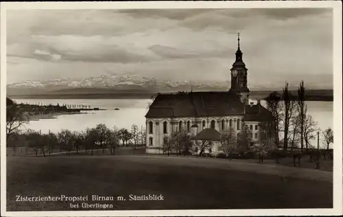 Ak Birnau Uhldingen Mühlhofen Bodensee, Zisterzienserpropstei mit Säntisblick