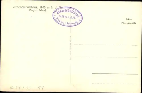 Ak Bayerisch Eisenstein in Niederbayern, Großer Arber, Arber Schutzhaus