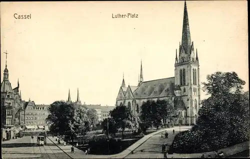Ak Kassel in Hessen, Blick auf den Lutherplatz, Kirche