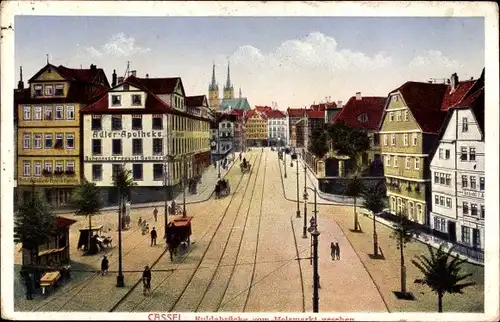 Ak Kassel, Fuldabrücke, Adler Apotheke, Heinrich Riemann vom Holzmarkt aus