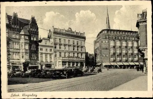 Ak Hansestadt Lübeck, Klingenberg, Platz