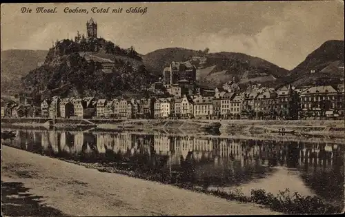 Ak Cochem an der Mosel, Total mit Schloss