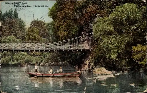 Ak Frankfurt am Main, Palmengarten, Hängebrücke