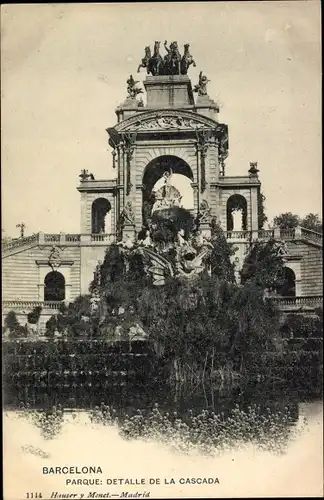 Ak Barcelona Katalonien Spanien, Parque, Detalle de la Cascada