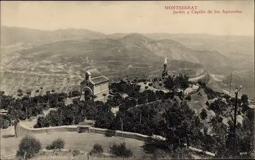 Ak Montserrat Katalonien, Jardin y Capilla de los Aposteles
