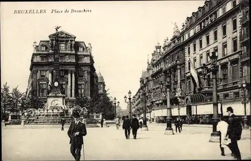 Ak Bruxelles Brüssel, vue générale de la Place de Brouckère