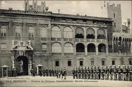 Ak Monaco, Palais du Prince, Carabiniers, Wachen