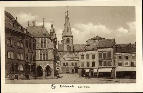 Ak Echternach Luxemburg, Grand' Place, Schuhwarenhaus