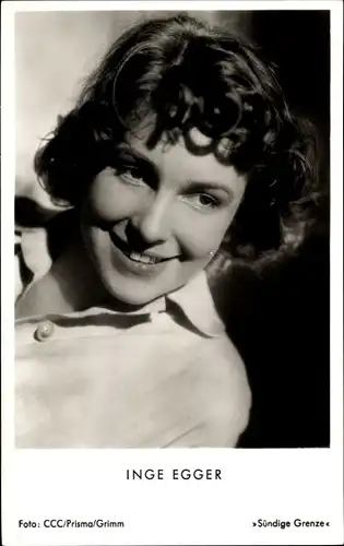 Ak Schauspielerin Inge Egger, Portrait
