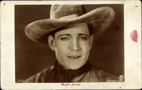 Ak Schauspieler Buck Jones, Portrait mit Cowboyhut