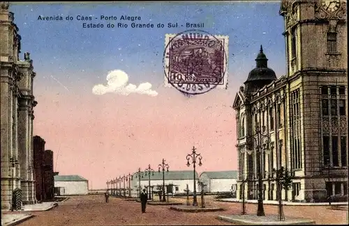 Ak Porto Alegre Brasilien, Avenida do Caes
