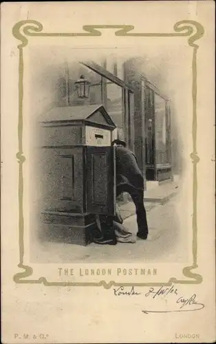 Passepartout Ak London England, the London Postman