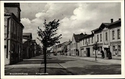 Ak Brunsbüttelkoog Brunsbüttel in Dithmarschen, Koogstraße