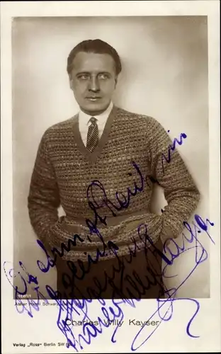 Ak Schauspieler Charles Willy Kayser, Portrait