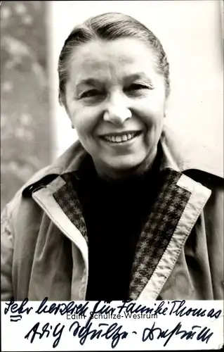 Ak Schauspielerin Edith Schultze-Westrum, Portrait, Autogramm