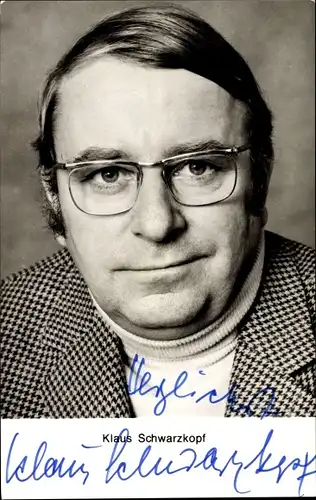 Ak Schauspieler Klaus Schwarzkopf, Portrait, Autogramm