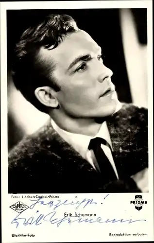 Ak Schauspieler Erik Schumann, Portrait, Autogramm
