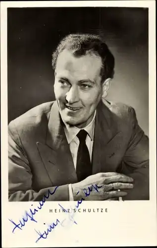 Ak Sänger Heinz Schultze, Portrait, Autogramm