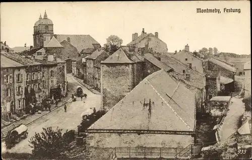 Ak Montmédy Lothringen Meuse, Festung, Teilansicht der Stadt, Kirche