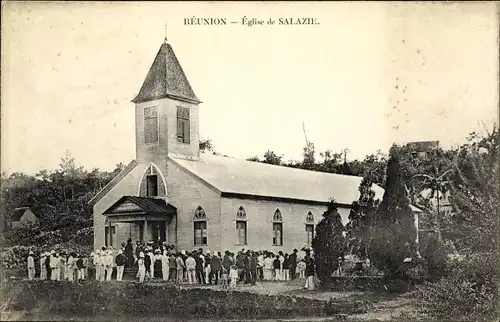 Ak Reunion, Eglise de Salazie, Messe