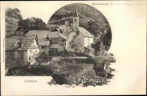 Ak Barcelonnette Hautes Alpes, Teilansicht mit Kirche
