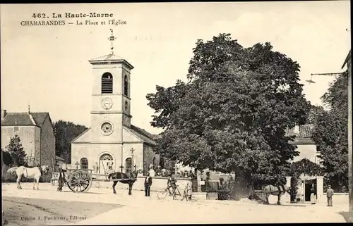 Ak Chamarandes Haute Marne, La Place et l'Eglise