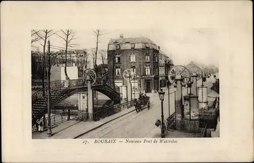 Passepartout Ak Roubaix Nord, Nouveau Pont de Wattrelos