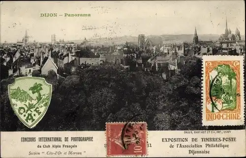 Ak Dijon Côte d'Or, Exposition de Timbres-Poste, Panorama