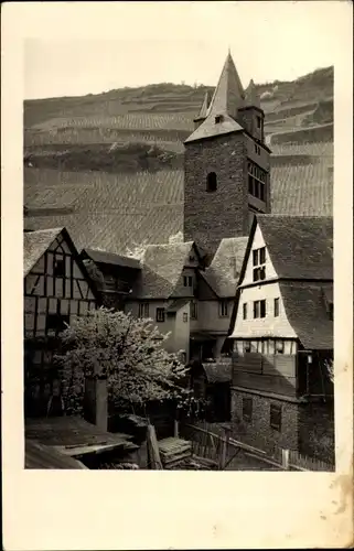 Foto Ak Bacharach am Rhein, Teilansicht, Kirchturm