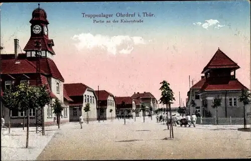 Ak Ohrdruf in Thüringen, Truppenlager, Kaiserstraße