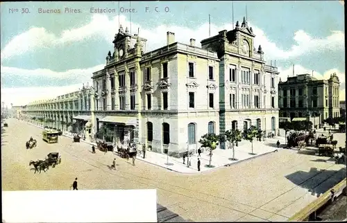 Ak Buenos Aires Argentinien, Estacion Once, F. C. O.