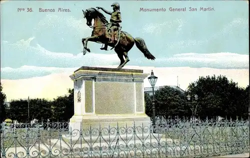 Ak Buenos Aires Argentinien, Monumento General San Martin