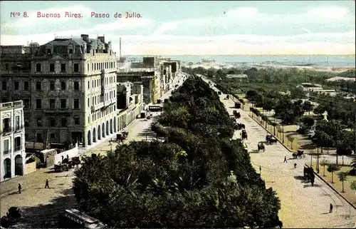 Ak Buenos Aires Argentinien, Paseo de Julio