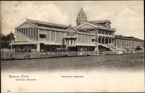 Ak Buenos Aires Argentinien, Hipódromo Argentino, Rennbahn, Tribüne