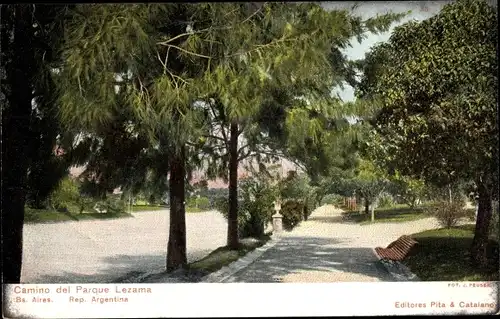 Ak Buenos Aires Argentinien, Camino del Parque Lezama