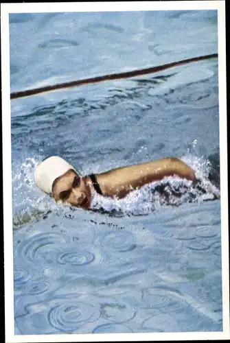 Sammelbild Olympia 1936 Serie 23 Bild 3, argentinische Schwimmerin Jeannette Campbell, Franck-Kaffee