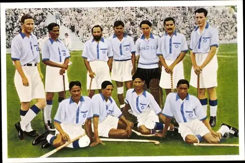 Sammelbild Olympia 1936 Serie 20 Bild 5, Hockeymannschaft Indien, Franck Kaffee