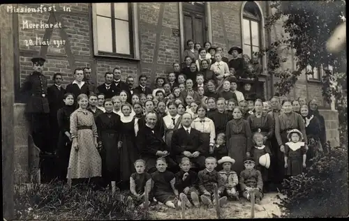 Foto Ak Murrhardt in Württemberg, Missionsfest 1917, Gruppenaufnahme