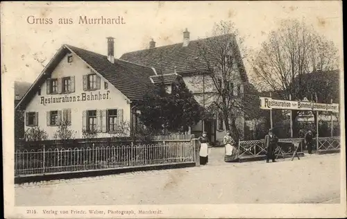 Ak Murrhardt in Württemberg, Restauration zum Bahnhof
