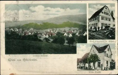 Ak Oberbrüden Auenwald in Baden Württemberg, Gasthaus zum Adler, Totalansicht